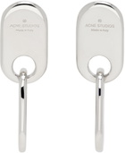 Acne Studios Silver Chain Lock Earrings
