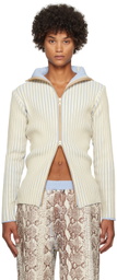 Stanley Raffington SSENSE Exclusive Off-White & Blue Sweater