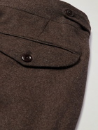 Rubinacci - Genny Slim-Fit Tapered Wool-Flannel Trousers - Brown