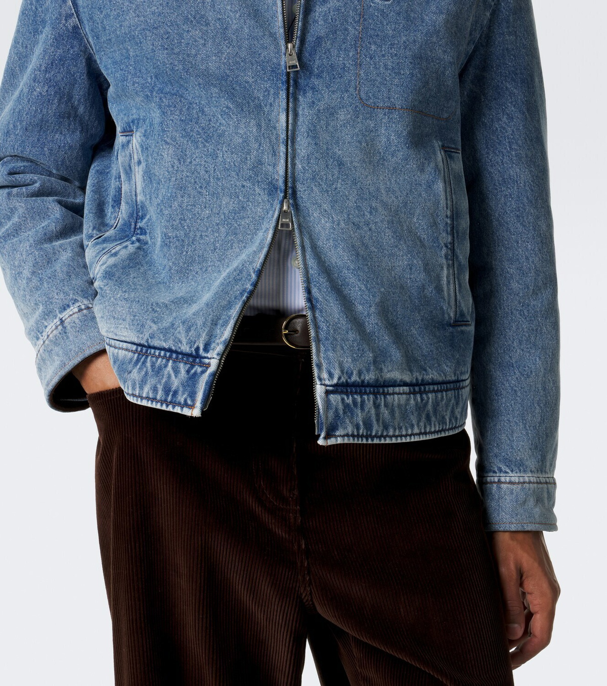 Ami Paris Ami de Coeur corduroy-trimmed denim jacket