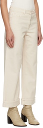 Moncler Off-White Cropped Jeans