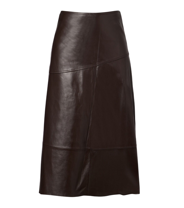 Photo: Yves Salomon Leather midi skirt
