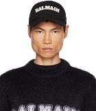 Balmain Black Embroidered Cap