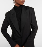 Costarellos Faux fur-trimmed wool-blend coat