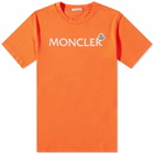 Moncler Men's Text Logo T-Shirt in Orange
