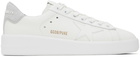 Golden Goose White & Silver Purestar Sneakers