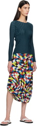 PLEATS PLEASE ISSEY MIYAKE Multicolor Dancing Square Midi Skirt