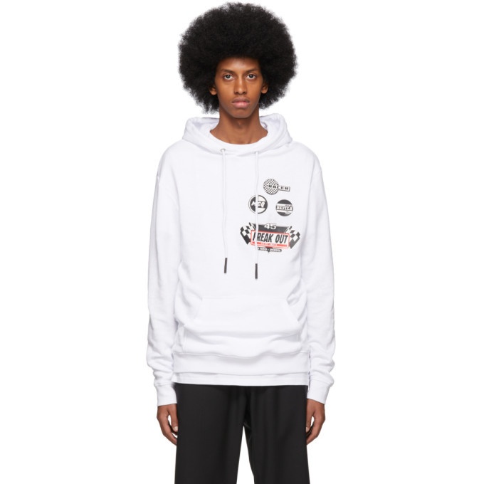 Photo: McQ Alexander McQueen White Rubber Patch Hoodie