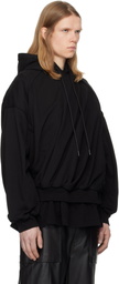 Juun.J Black Layered Twisted Hoodie