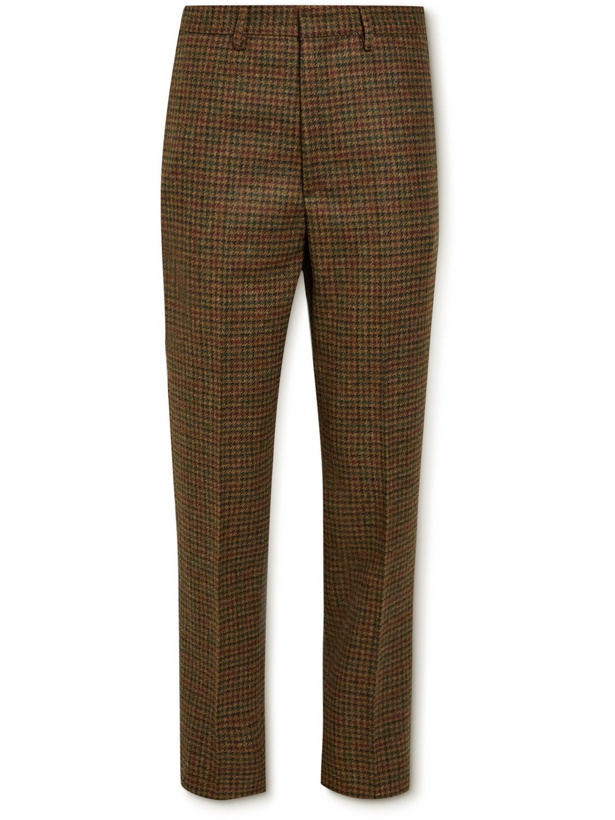 Photo: Tod's - Houndstooth Shetland Wool Trousers - Brown