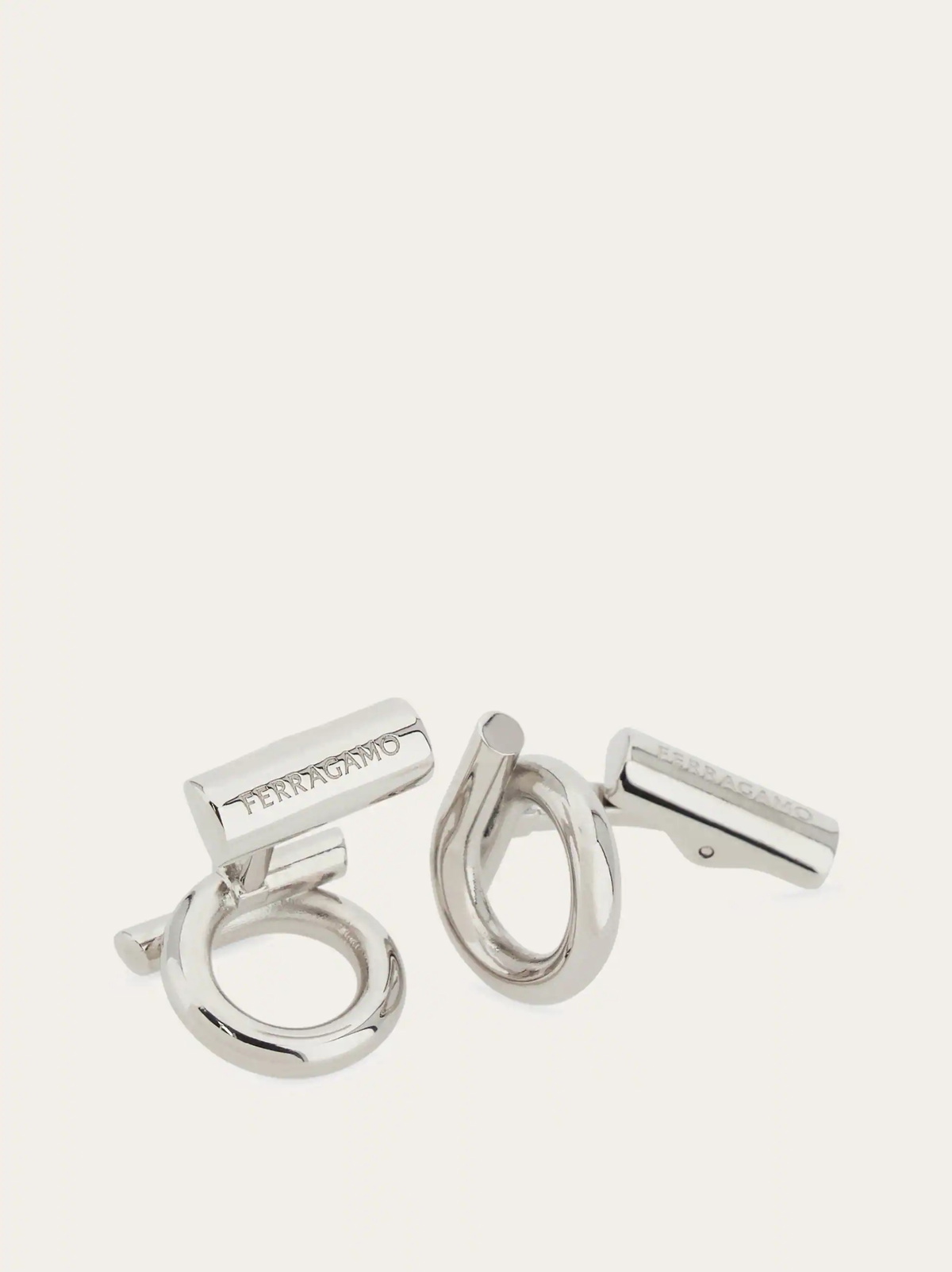 Ferragamo Mens Gancini cufflinks in Silver
