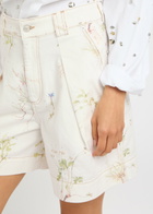 Erdem Floral-print Denim Shorts Multi Floral