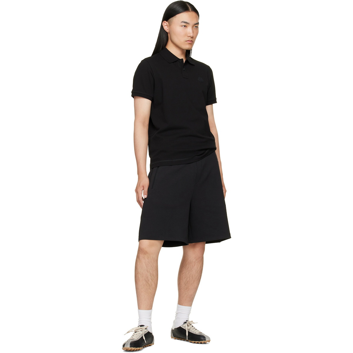 Moncler Black Interlock Cotton Blend Shorts