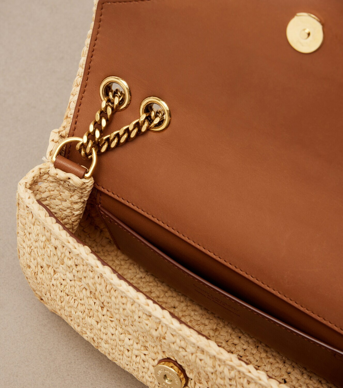 Saint Laurent Loulou Mini raffia shoulder bag