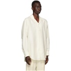 Jil Sander Off-White Wool and Silk Bison Shirt