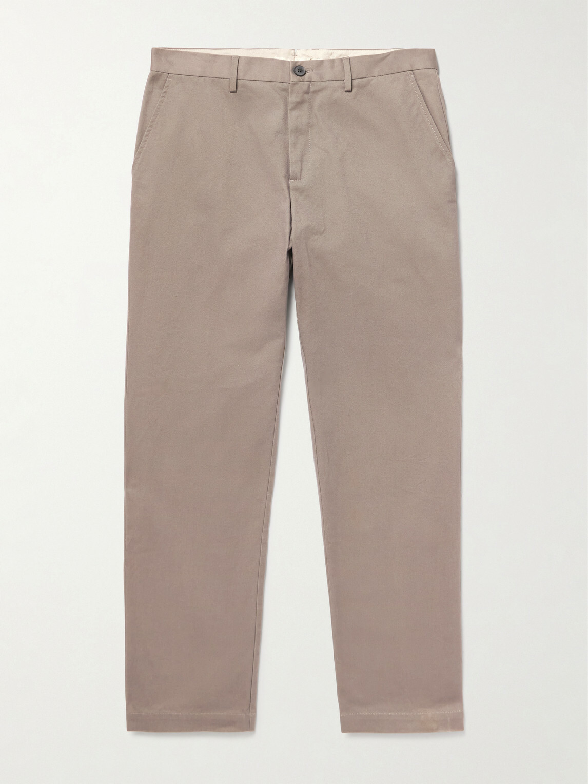 Sunspel - Straight-Leg Cotton-Drill Trousers - Brown