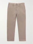 Sunspel - Straight-Leg Cotton-Drill Trousers - Brown