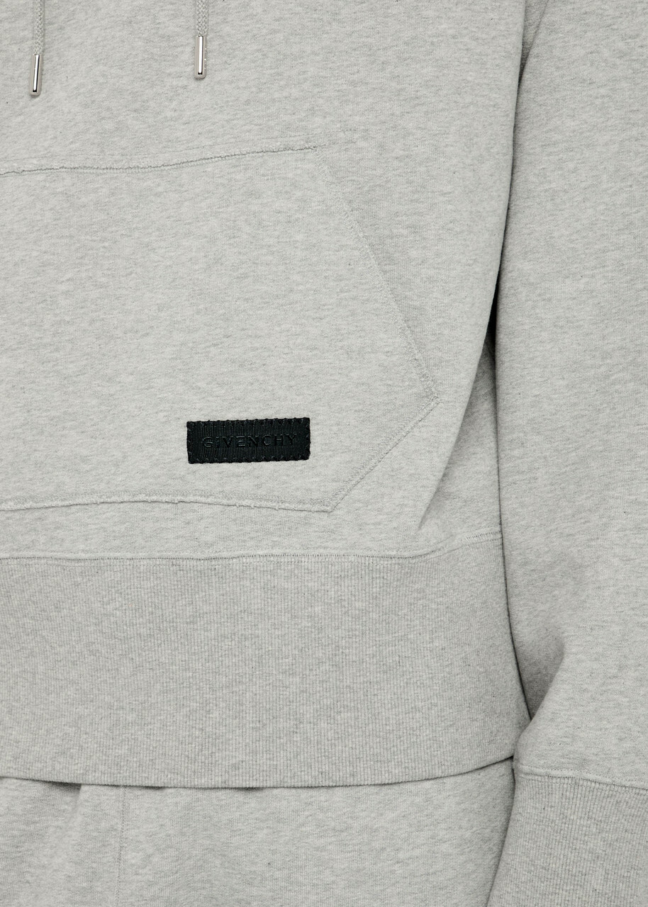 Givenchy Logo Hooded Cotton Sweatshirt Grey