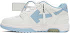 Off-White White & Blue Out Of Office Leather Sneakers