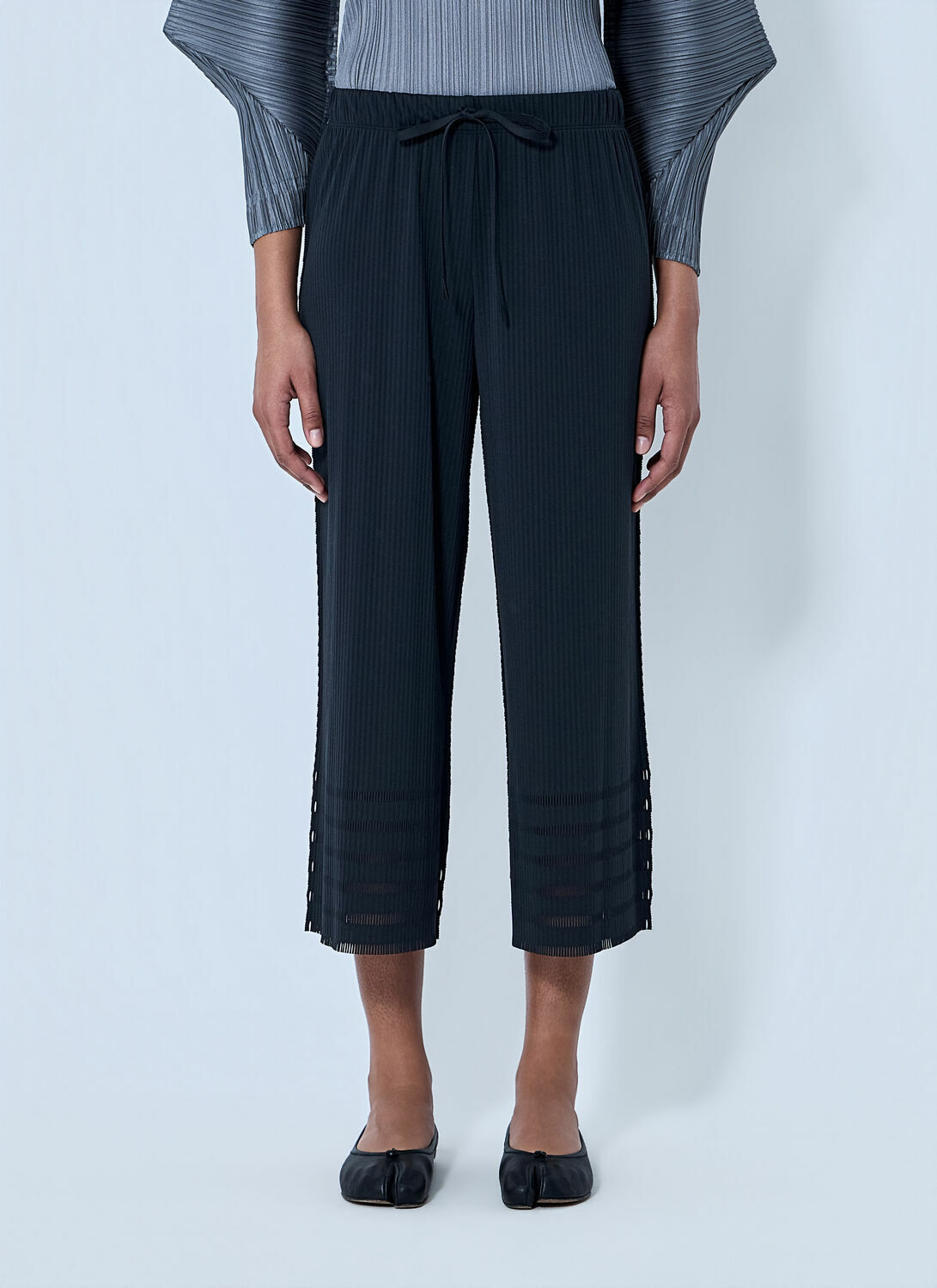 Pleats Please Issey Miyake Pleated Wide-Leg Trousers