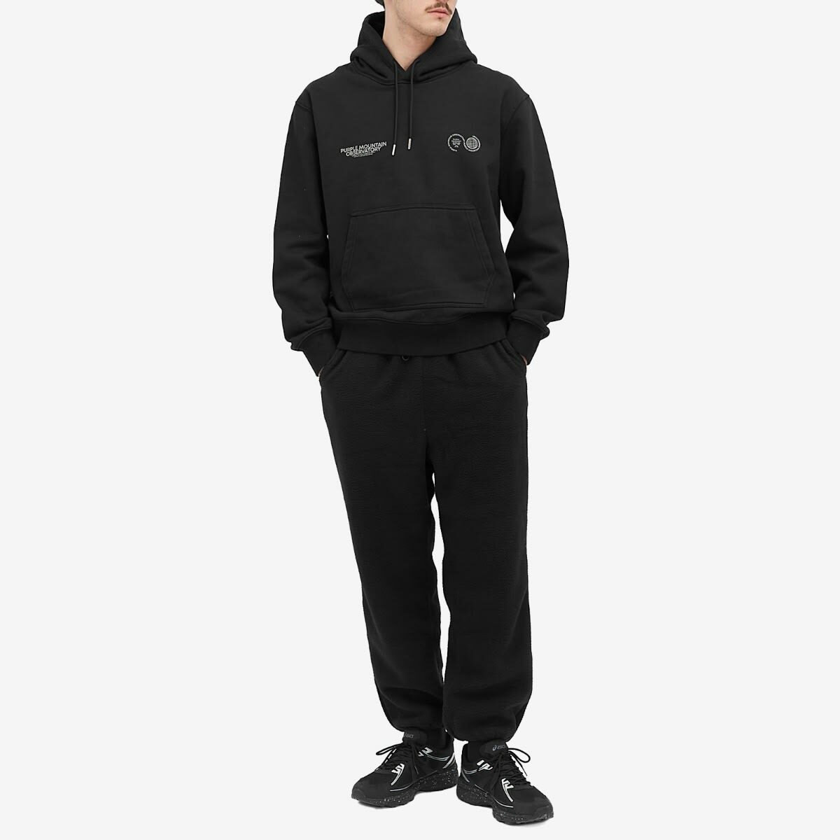 Purple Mountain Observatory Men's Core Logo Hoodie in Black