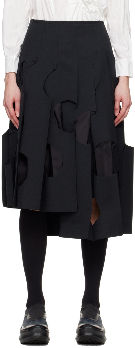 Photo: Comme des Garçons Black Cutout Midi Skirt