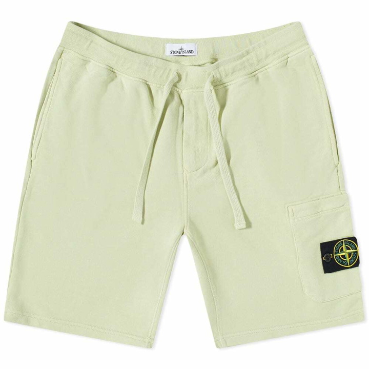 Photo: Stone Island Men's Garment Sweat Short in Light Green