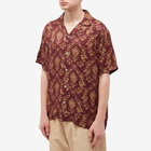 Drole de Monsieur Men's Drôle de Monsieur Damas Pattern Vacation Shirt in Wine