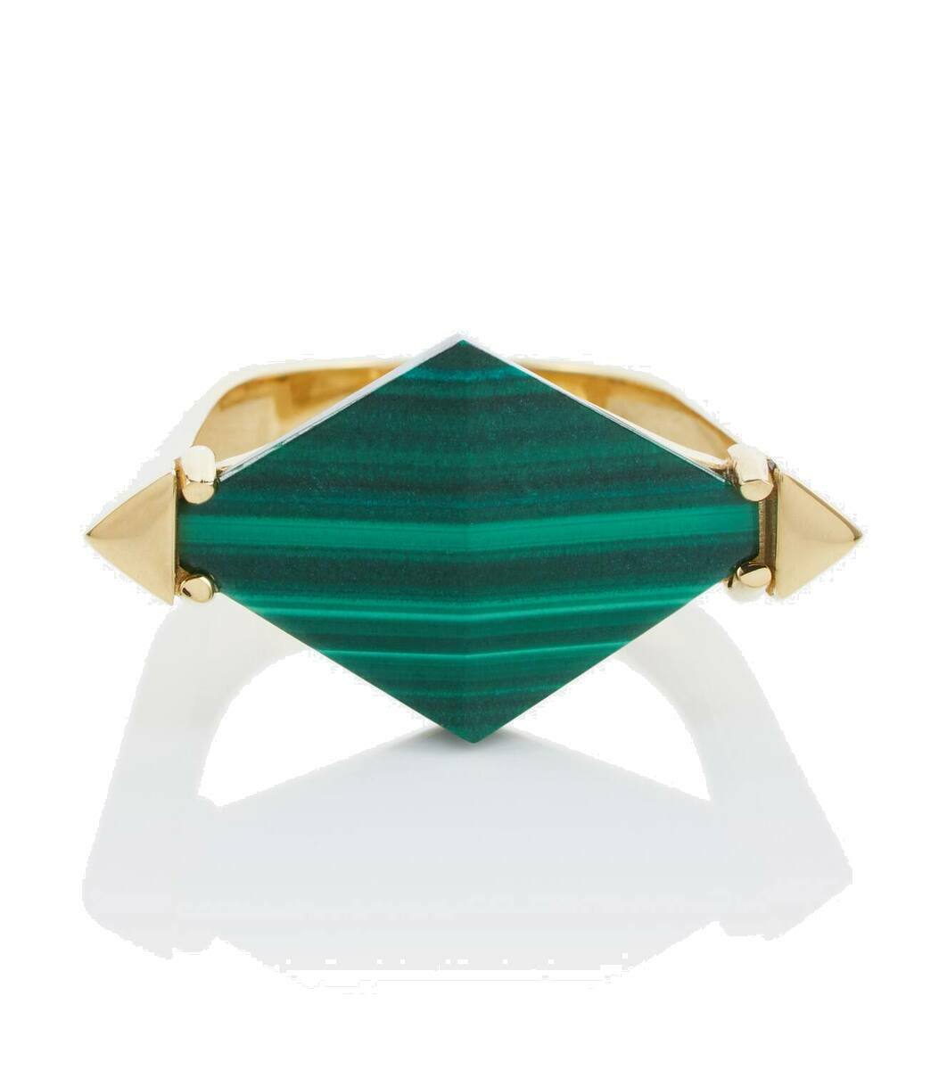Aliita Bi Maxi 9kt gold ring with chrysoprase and citrine Aliita
