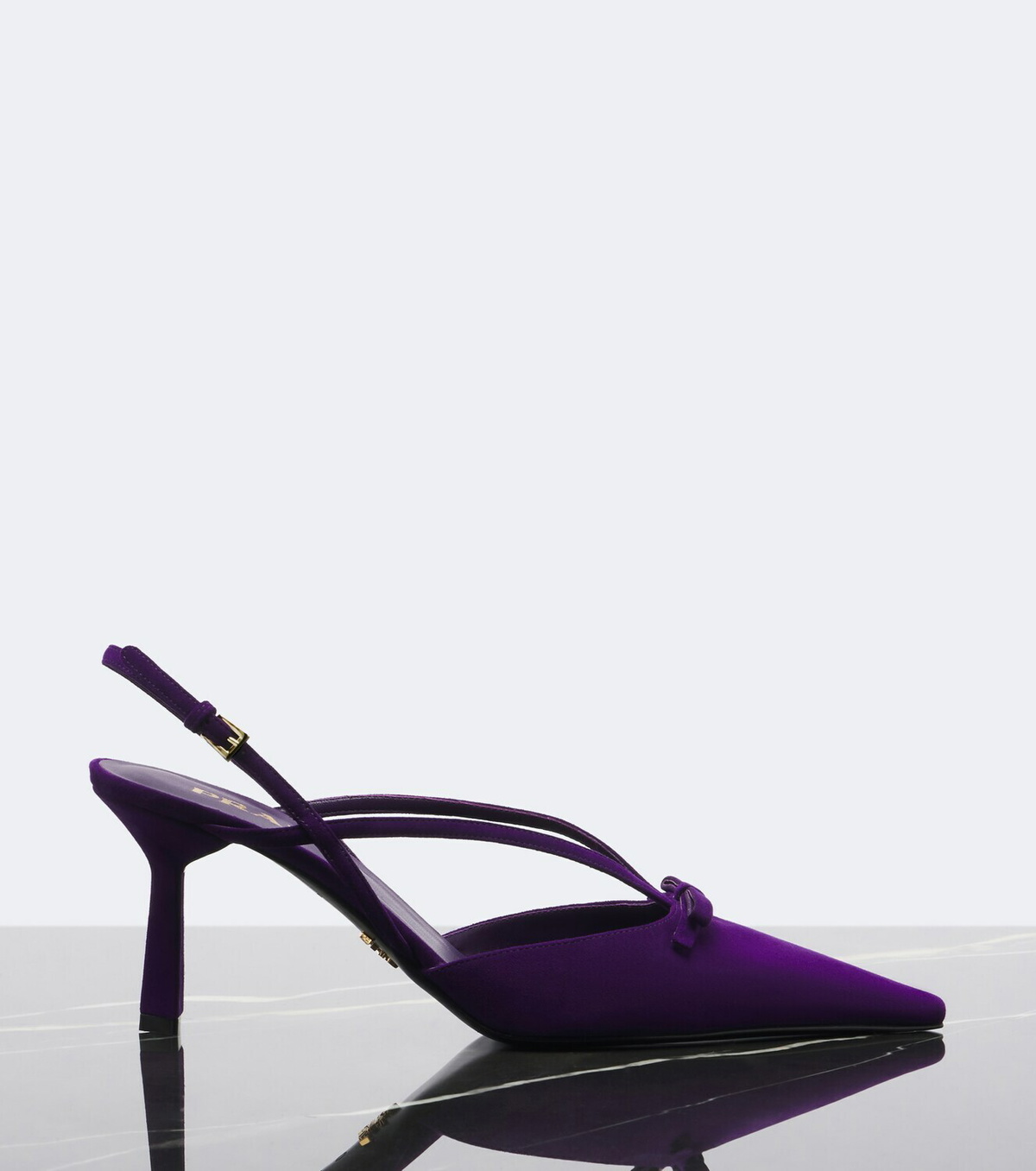 Prada Bow-detail suede slingback pumps