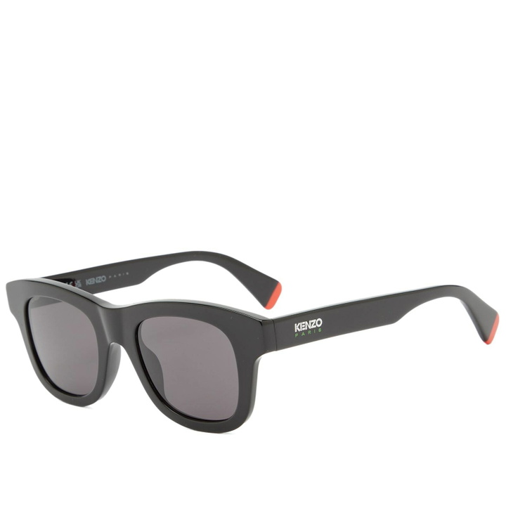 Photo: Kenzo Eyewear Women's AKA Sunglasses in Shiny Black/Smoke