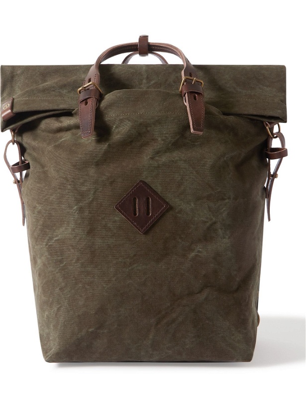 Photo: BLEU DE CHAUFFE - Leather-Trimmed Cotton-Canvas Backpack