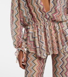 Missoni Zig Zag cutout gathered blouse