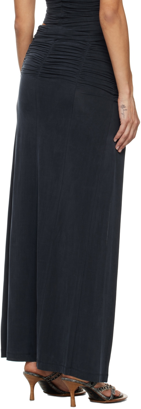 KNWLS Navy Petrol Midi Skirt