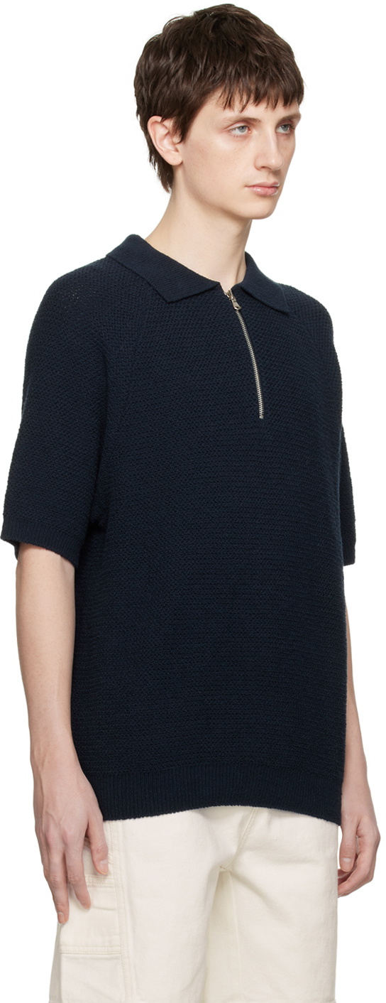 Dunst Navy Zip-Up Polo
