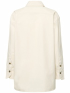 VICTORIA BECKHAM - Pleat Detail Oversize Cotton Denim Shirt