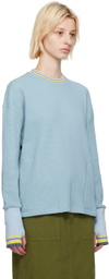 Nicholas Daley Blue Crewneck Long Sleeve T-Shirt