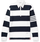 Thom Browne - Striped Cotton Polo Shirt - Men - Midnight blue