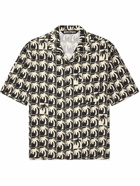 Palm Angels - Convertible-Collar Printed Voile Shirt - Black