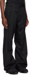 CMMAWEAR Black Darted Drape Trousers
