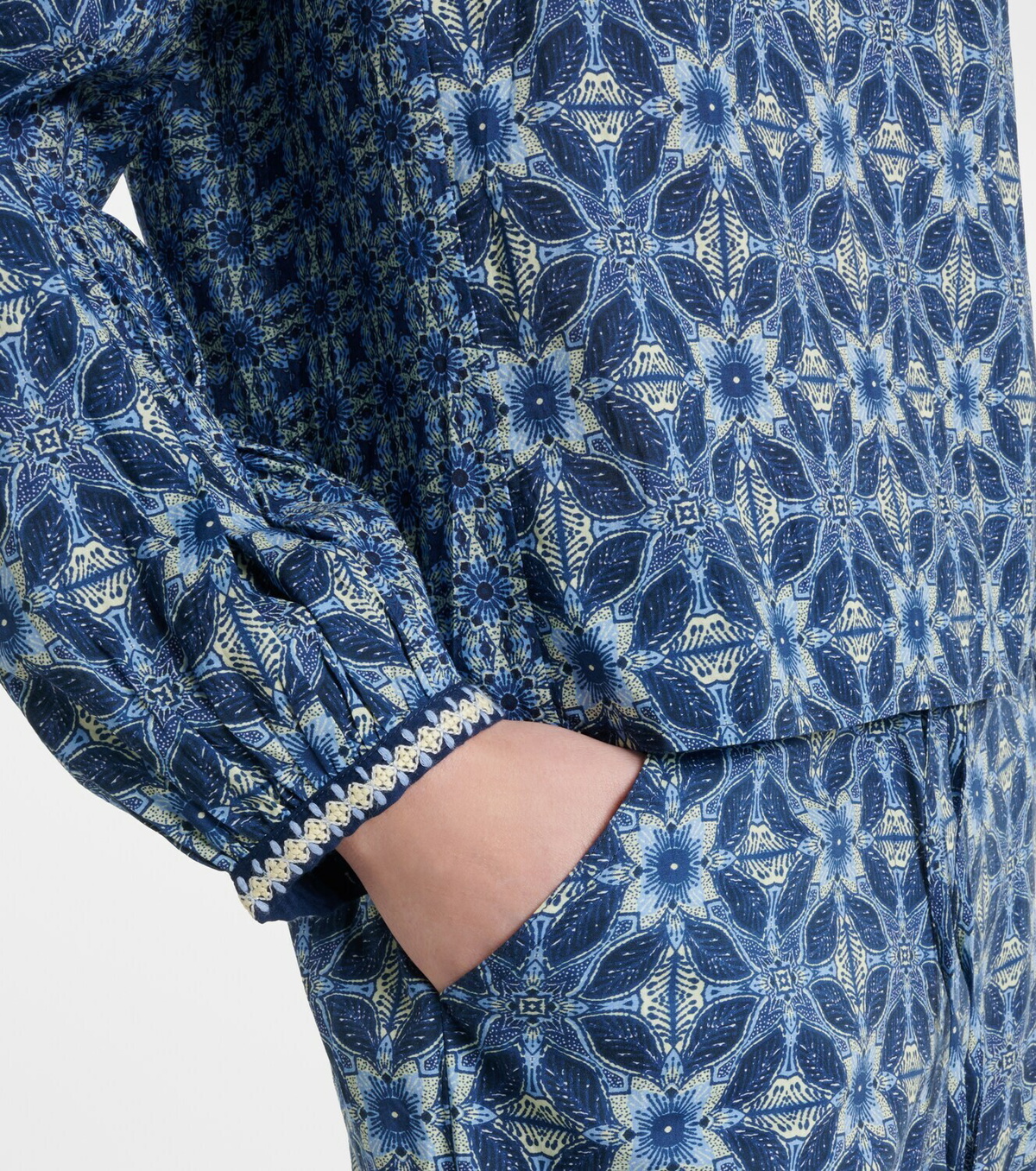 Velvet Claudie printed cotton blouse