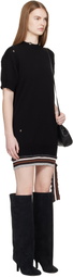 MM6 Maison Margiela Black Hanging Rib Minidress