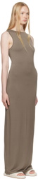 SKIMS Taupe Smooth Layers Long Boat Neck Maxi Dress