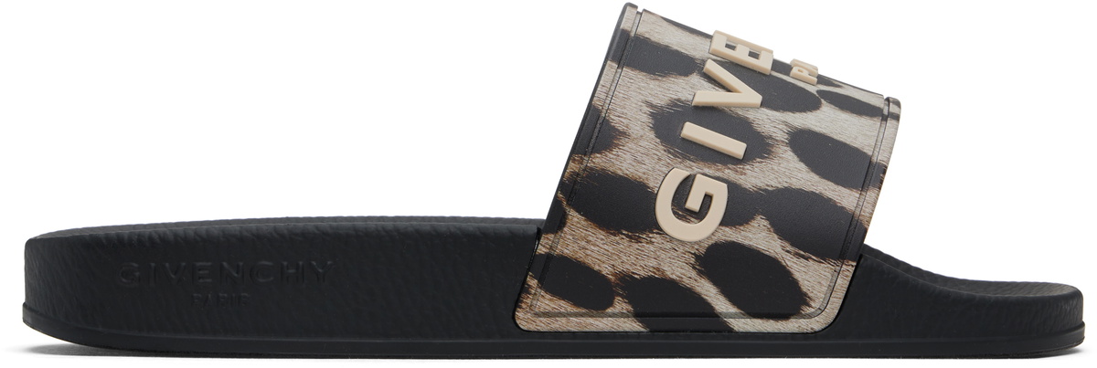 Givenchy ブラック ラバー プールスライド Givenchy Black & Beige Rubber Pool Slides Givenchy
