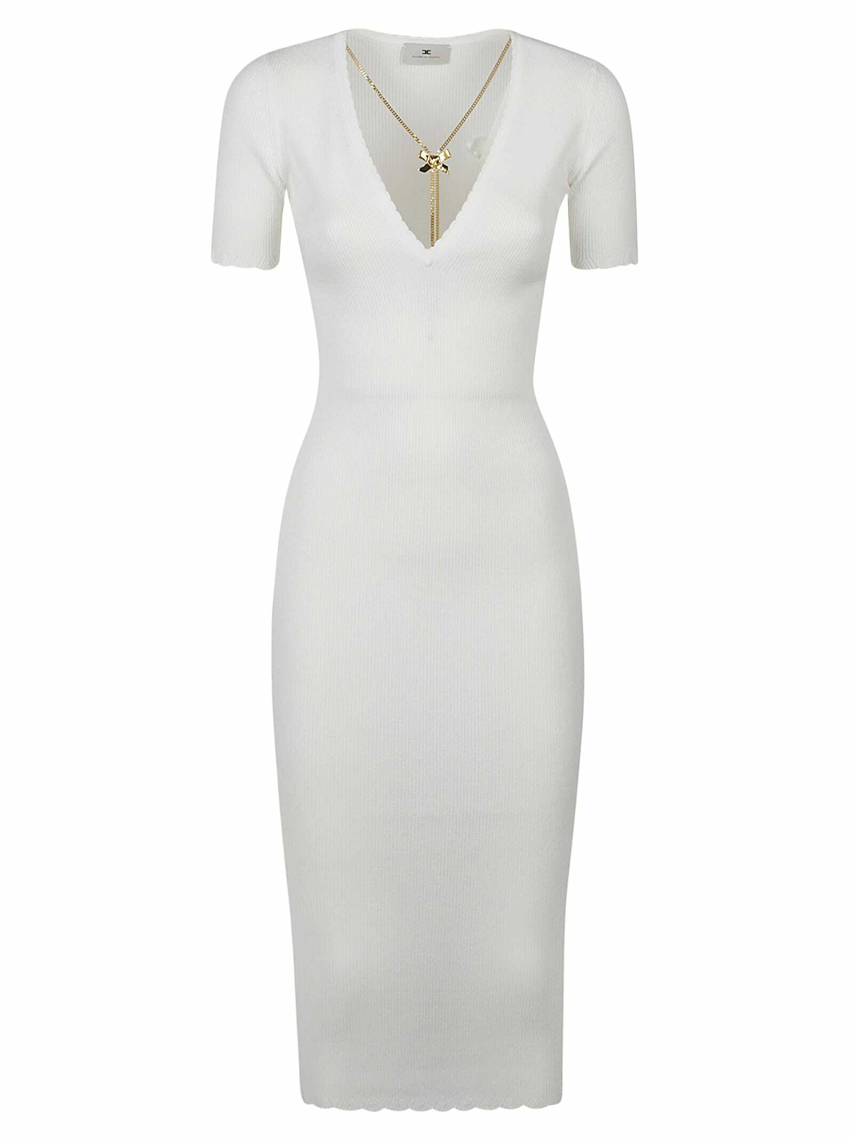 sachin and babi light blue dress Elisabetta Franchi tie-shoulder V-neck Midi Dress | Black main image 0