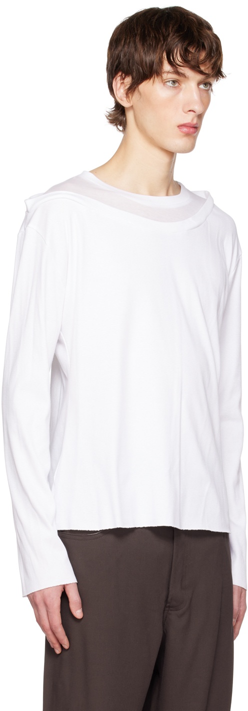 Edward Cuming White Layered Long Sleeve T-Shirt