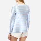Armor-Lux Women's Long Sleeve Breton T-Shirt in White Lobelia