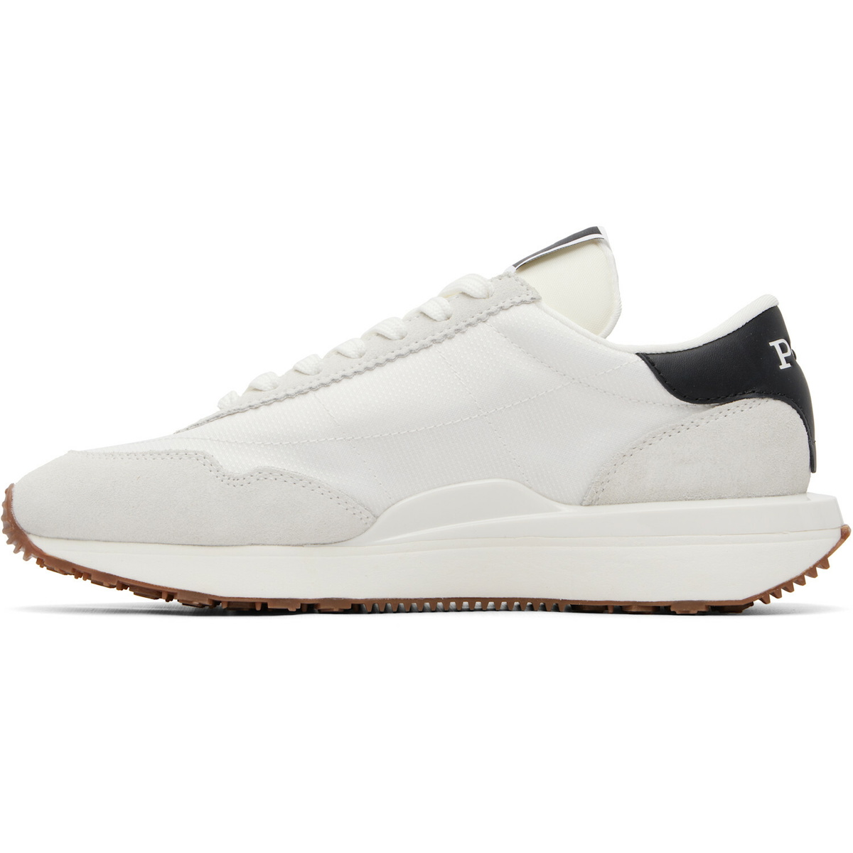 Polo Ralph Lauren White Train 89 Suede & Mesh Sneakers Polo Ralph