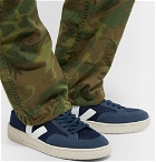 Veja - V-12 Leather and Rubber-Trimmed Suede and B-Mesh Sneakers - Navy