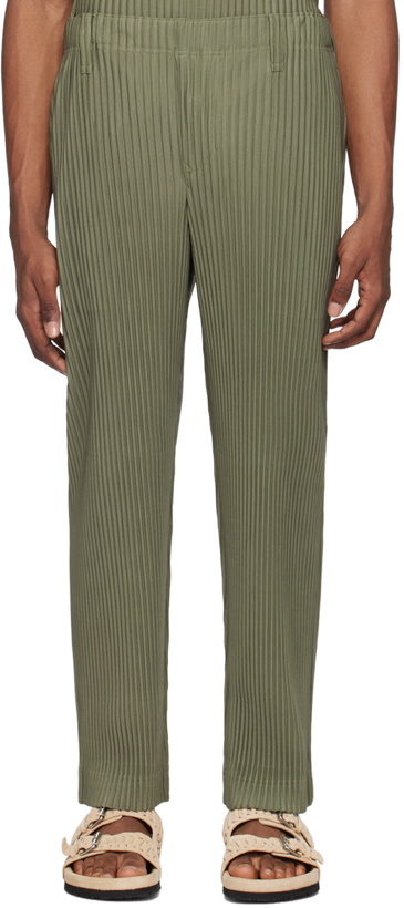 Photo: HOMME PLISSÉ ISSEY MIYAKE Green Color Pleats Trousers